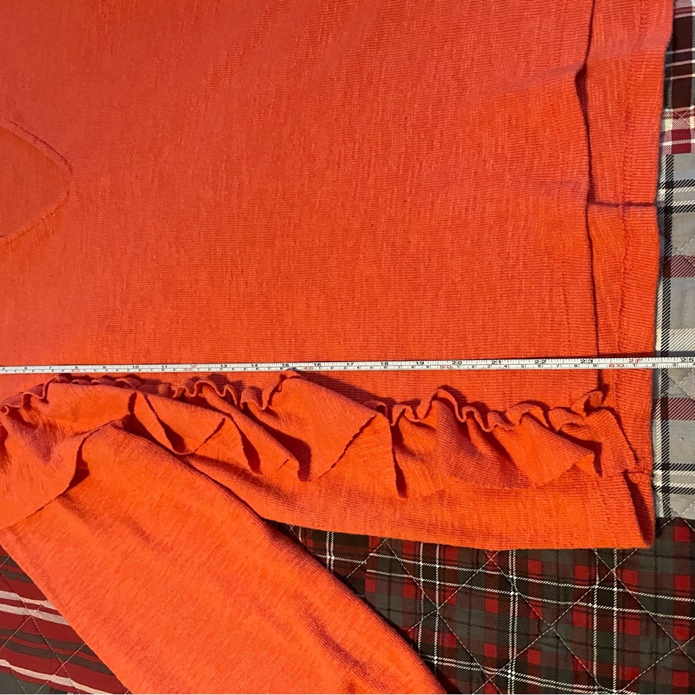 Anthropologie/Pilcro Ruffled Coral Top - Picture 8 of 10